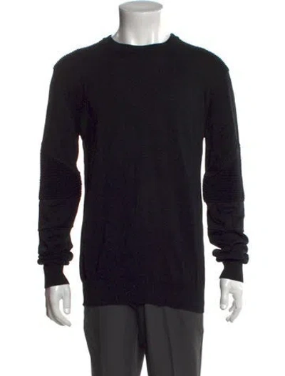 Pre-owned Balmain Crew Neck Long Sleeve Pullover In Black