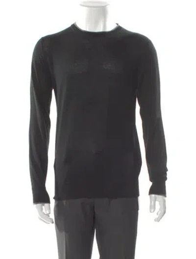 Pre-owned Balmain Crew Neck Long Sleeve Pullover In Gray