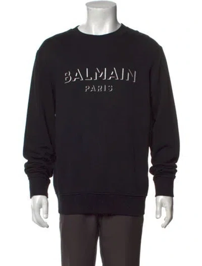 Pre-owned Balmain Crew Neck Long Sleeve Sweatshirt In Black