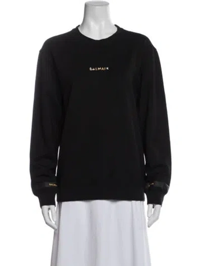 Pre-owned Balmain Crew Neck Long Sleeve Sweatshirt In Black