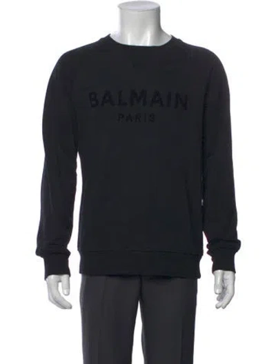 Pre-owned Balmain Crew Neck Long Sleeve Sweatshirt In Black