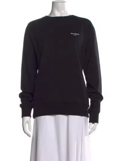 Pre-owned Balmain Crew Neck Long Sleeve Sweatshirt In Black