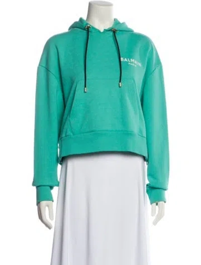 Pre-owned Balmain Crew Neck Long Sleeve Sweatshirt In Blue