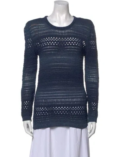 Pre-owned Balmain Crew Neck Long Sleeve Sweatshirt In Blue
