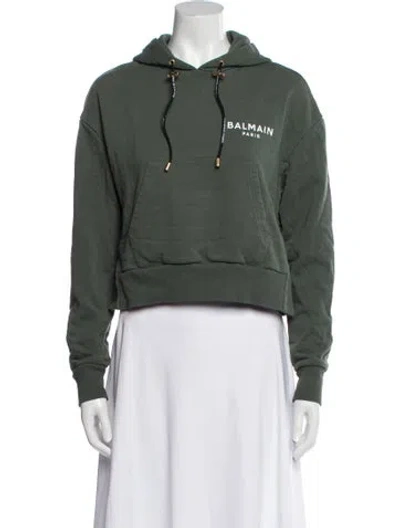 Pre-owned Balmain Crew Neck Long Sleeve Sweatshirt In Green