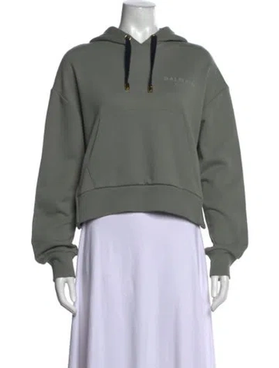 Pre-owned Balmain Crew Neck Long Sleeve Sweatshirt In Green