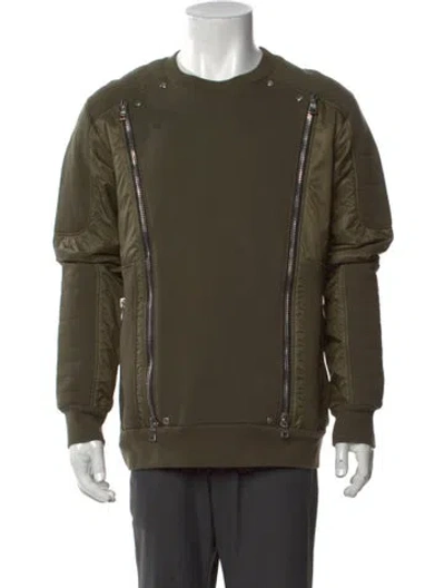 Pre-owned Balmain Crew Neck Long Sleeve Sweatshirt In Green