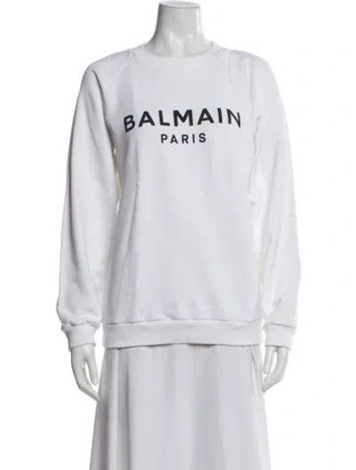 Pre-owned Balmain Crew Neck Long Sleeve Sweatshirt In Neutral
