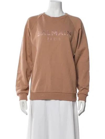 Pre-owned Balmain Crew Neck Long Sleeve Sweatshirt In Neutral
