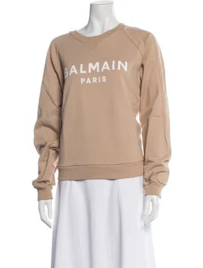 Pre-owned Balmain Crew Neck Long Sleeve Sweatshirt In Neutral