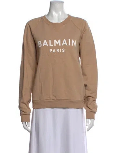 Pre-owned Balmain Crew Neck Long Sleeve Sweatshirt In Neutrals