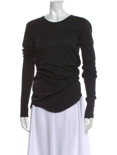 Pre-owned Balmain Crew Neck Long Sleeve Top In Black