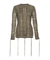 Balmain Two-tone Laser-cut T-shirt In Brown
