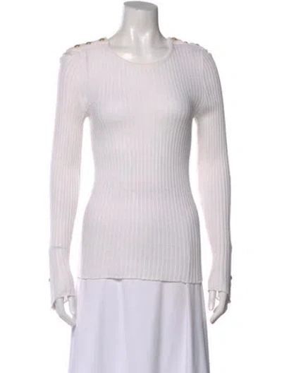 Pre-owned Balmain Crew Neck Long Sleeve Top In Neutral