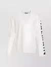 Balmain Long Sleeved Crew-neck T-shirt With Printed Logo In White