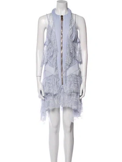 Pre-owned Balmain Crew Neck Midi Length Dress W/ Tags In Blue