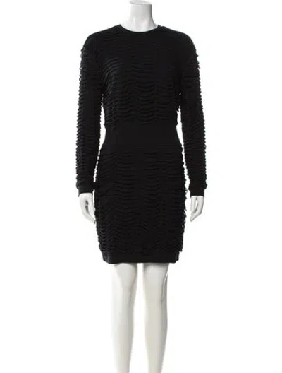 Pre-owned Balmain Crew Neck Mini Dress In Black