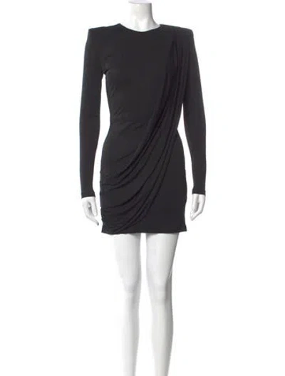 Pre-owned Balmain Crew Neck Mini Dress In Black