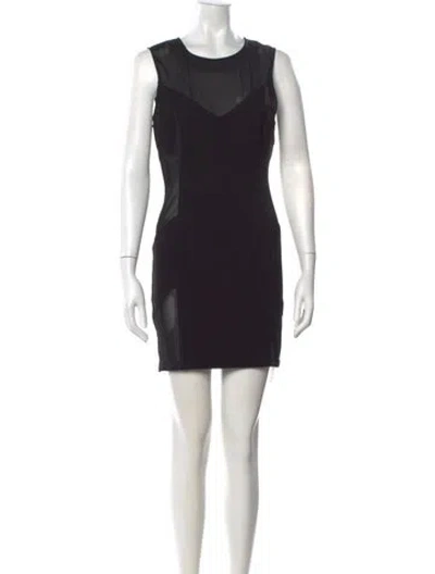 Pre-owned Balmain Crew Neck Mini Dress In Black