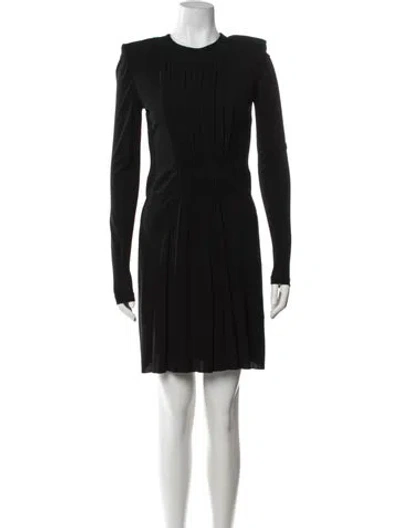 Pre-owned Balmain Crew Neck Mini Dress In Black