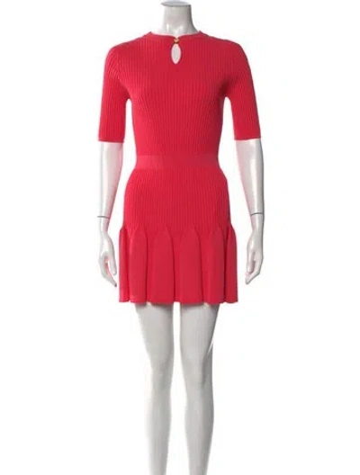 Pre-owned Balmain Crew Neck Mini Dress In Pink