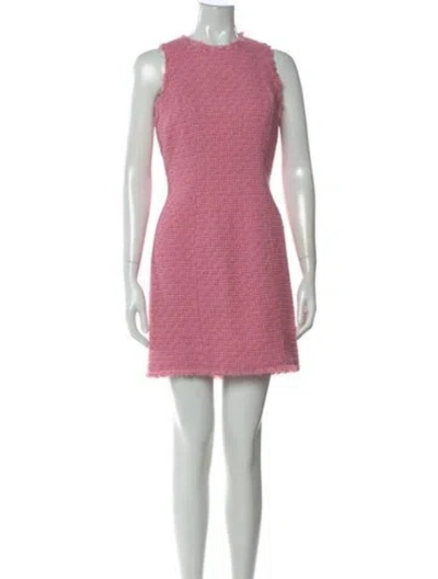 Pre-owned Balmain Crew Neck Mini Dress In Pink