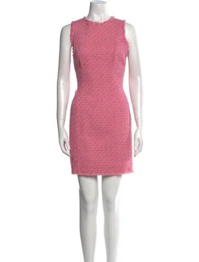 Pre-owned Balmain Crew Neck Mini Dress W/ Tags In Pink
