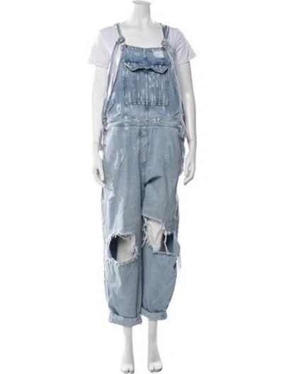 Pre-owned Balmain Crew Neck Overalls In Blue
