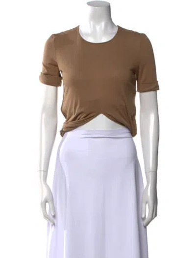 Pre-owned Balmain Crew Neck Short Sleeve Crop Top In Black