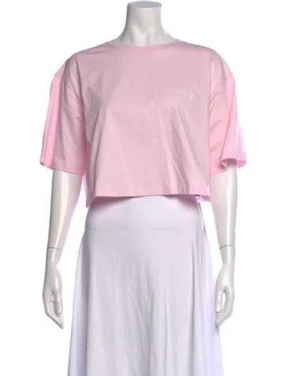 Pre-owned Balmain Crew Neck Short Sleeve Crop Top W/ Tags In Pink