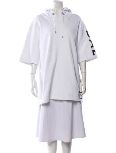 Pre-owned Balmain Crew Neck Short Sleeve Hoodie In White