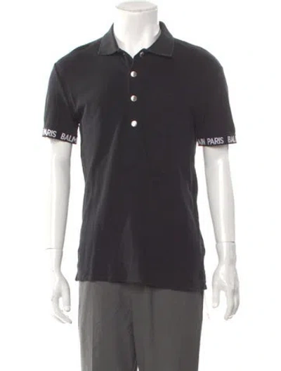 Pre-owned Balmain Crew Neck Short Sleeve Polo Shirt In Gray