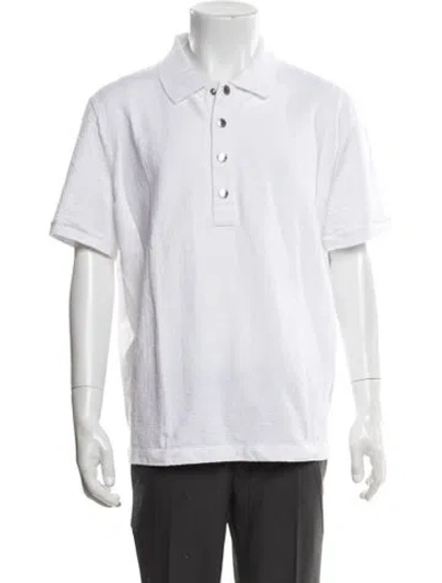 Pre-owned Balmain Crew Neck Short Sleeve Polo Shirt In White