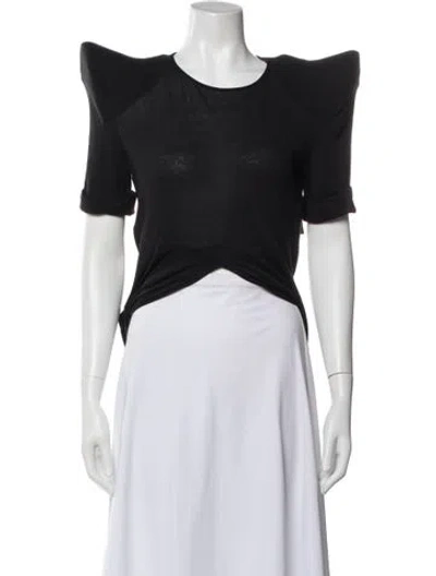 Pre-owned Balmain Crew Neck Short Sleeve Top In Black