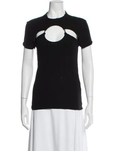 Pre-owned Balmain Crew Neck Short Sleeve Top In Black