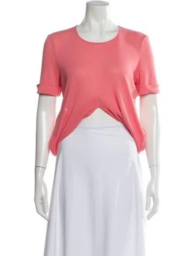 Pre-owned Balmain Crew Neck Short Sleeve Top In Pink