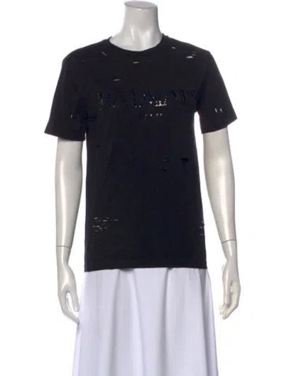 Pre-owned Balmain Crew Neck Short Sleeve T-shirt In Black