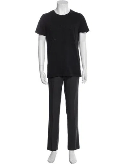 Pre-owned Balmain Crew Neck Short Sleeve T-shirt In Black