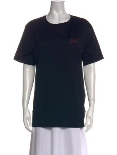 Pre-owned Balmain Crew Neck Short Sleeve T-shirt In Black