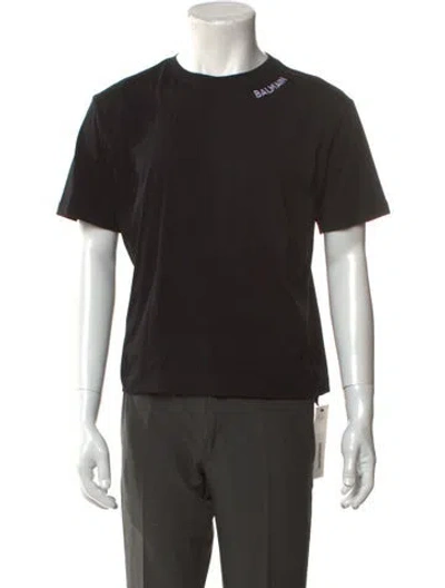 Pre-owned Balmain Crew Neck Short Sleeve T-shirt In Black
