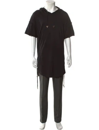Pre-owned Balmain Crew Neck Short Sleeve T-shirt In Black