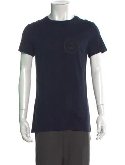Pre-owned Balmain Crew Neck Short Sleeve T-shirt In Blue