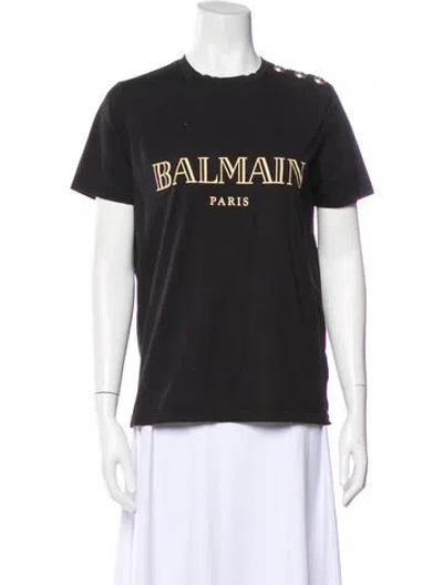 Pre-owned Balmain Crew Neck Short Sleeve T-shirt In Gray