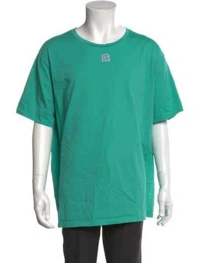 Pre-owned Balmain Crew Neck Short Sleeve T-shirt In Green