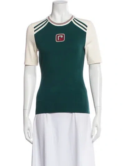 Pre-owned Balmain Crew Neck Short Sleeve T-shirt In Green