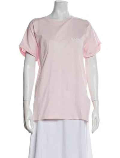 Pre-owned Balmain Crew Neck Short Sleeve T-shirt In Pink