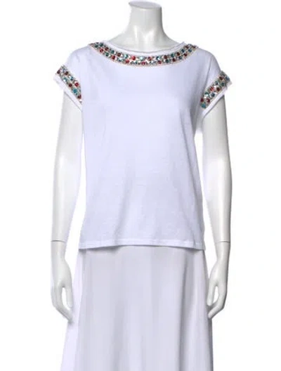Pre-owned Balmain Crew Neck Short Sleeve T-shirt In White