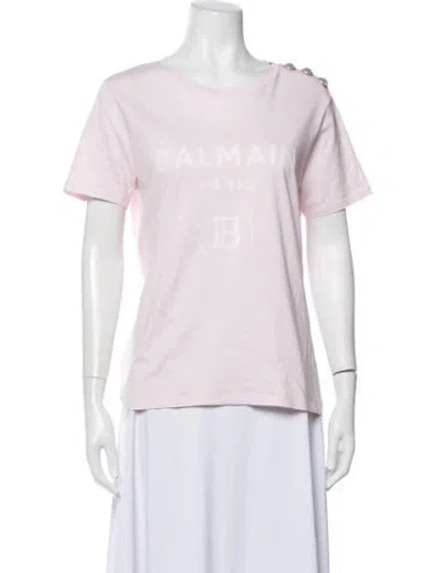 Pre-owned Balmain Crew Neck Short Sleeve T-shirt In White