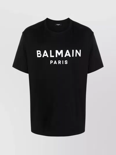 BALMAIN CREW NECK SHORT SLEEVES STRAIGHT HEM