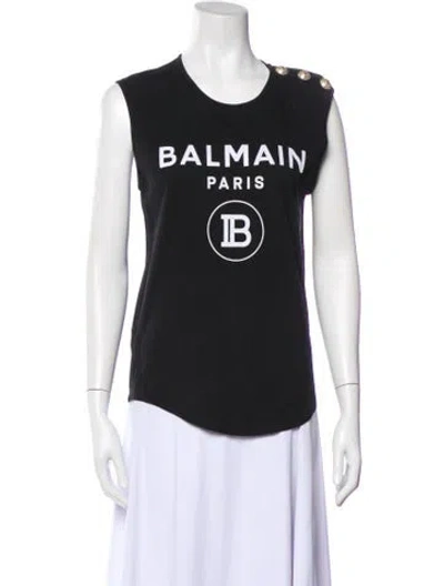 Pre-owned Balmain Crew Neck Sleeveless Sweatshirt In Black